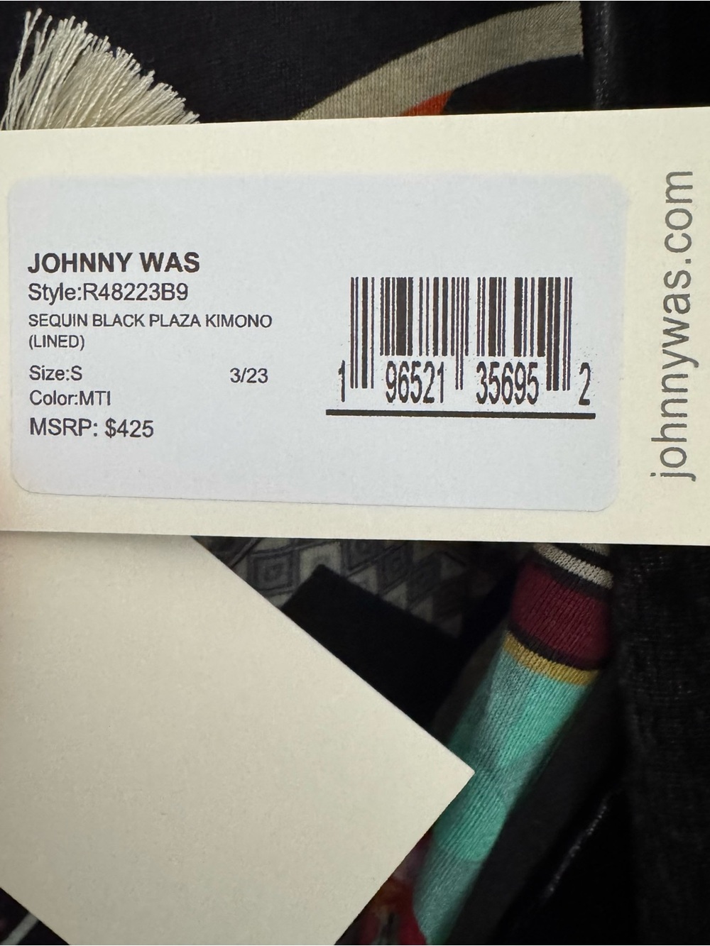 Johnny Was Black & Silver Sequin Open-Front Cardigan - Picture 8 of 9